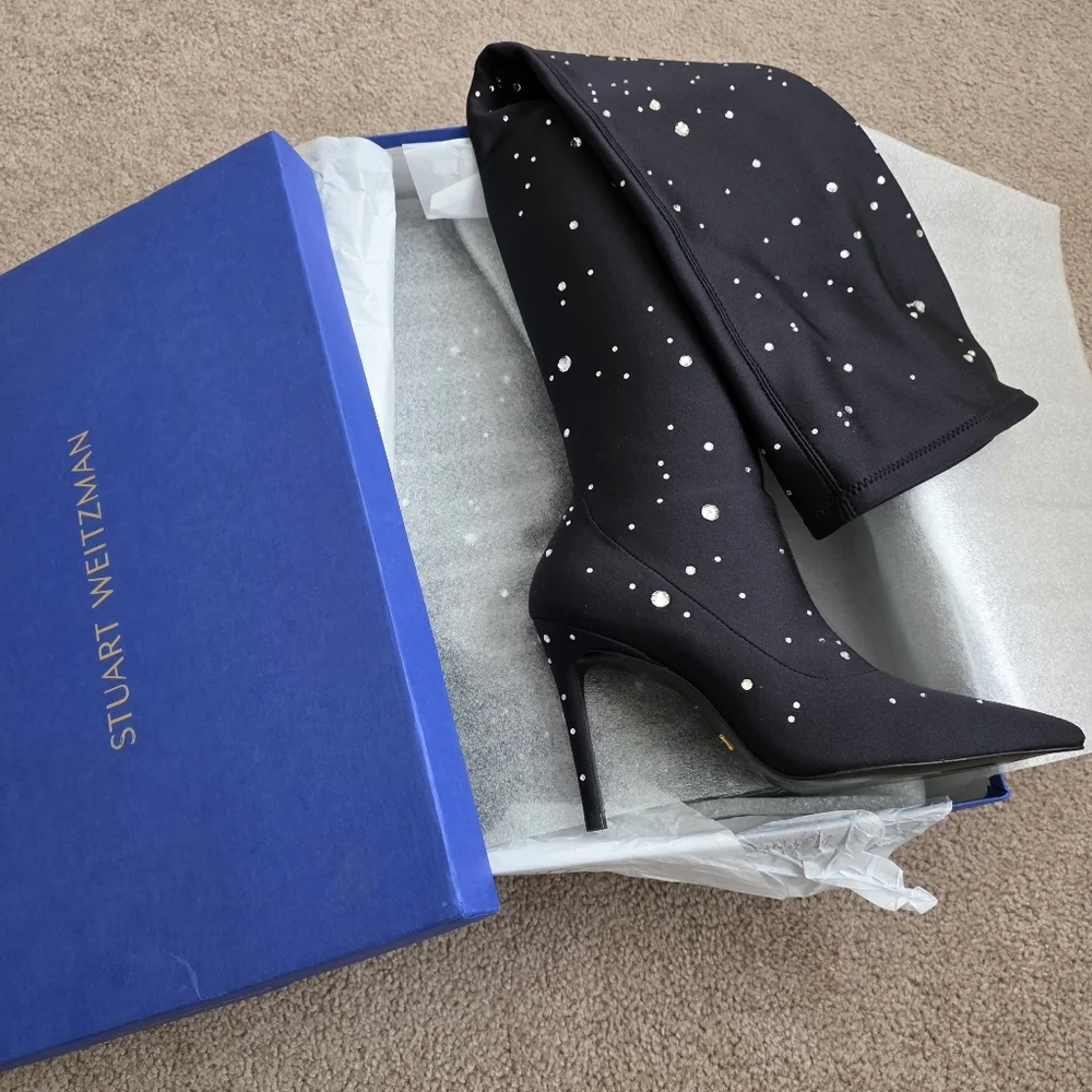 STUART WEITZMAN  Over The Knee Boots Black Size 7 New